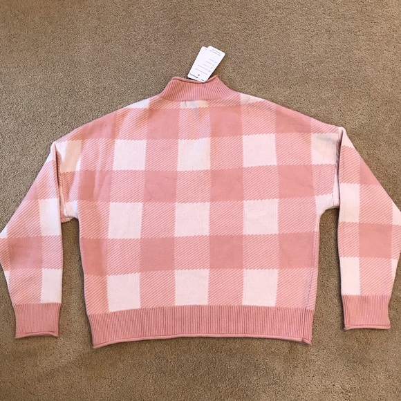 Zesica Boxy Checker Board Sweater NEW Womens Size XL Mauve Pink Light Academia - Picture 3 of 11